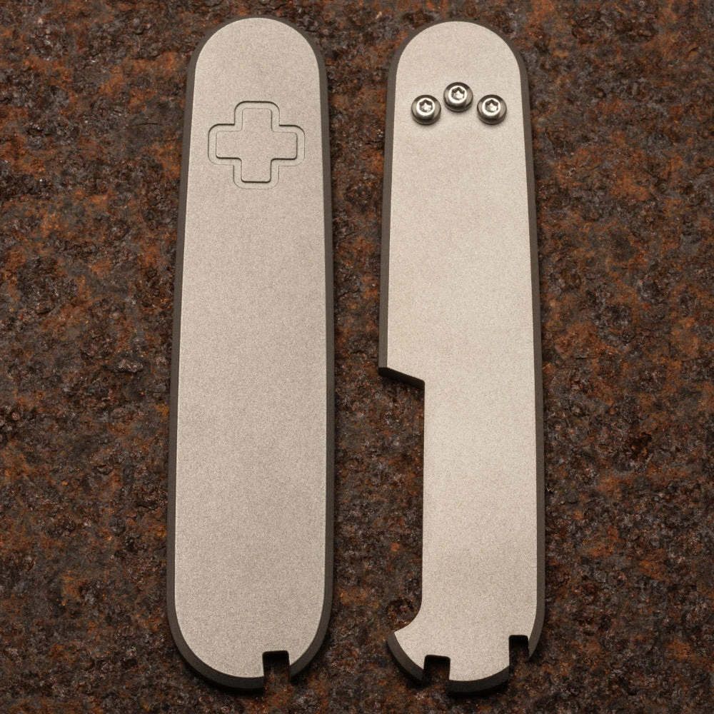 Daily Customs Plain Titanium Plus Handles For 91.2 Mm Swiss Army Knives 1 Daily Customs Plain Titanium Plus Handles For 91.2 Mm Swiss Army Knives