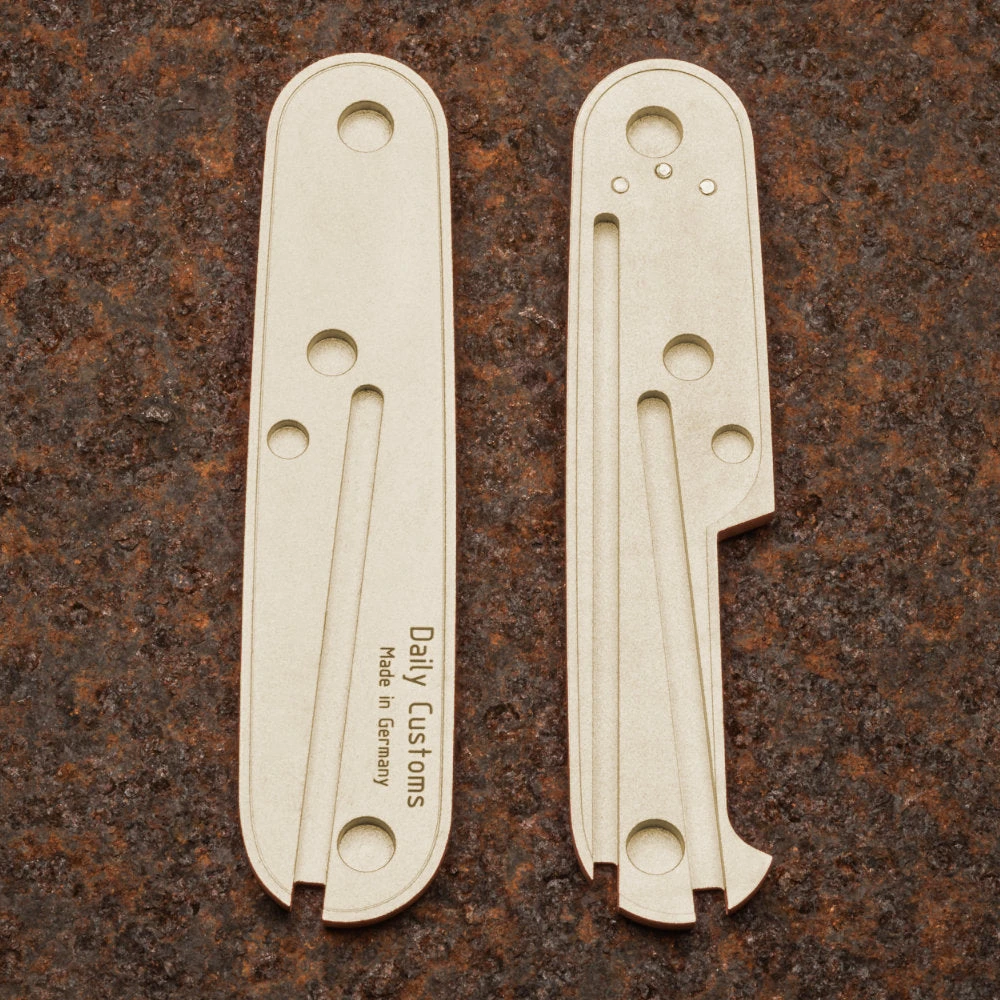 Daily Customs Plain Titanium Plus Handles For 91.2 Mm Swiss Army Knives 2 Daily Customs Plain Titanium Plus Handles For 91.2 Mm Swiss Army Knives - Image 2