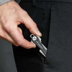 KeySmart Leather Compact Key Holder -Peuget Knives Shop KS019BLKLEA KeySmart Black Leather in Pocket x1000