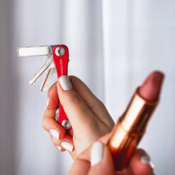 KeySmart NanoFile Keychain Nail File And Mirror 10 KeySmart NanoFile Keychain Nail File And Mirror -Peuget Knives Shop KS112SS KeySmart NanoFile Mirror in Use