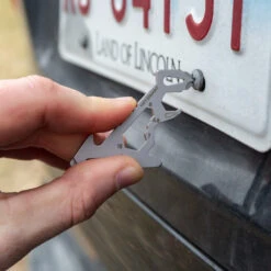 KeySmart AllTul Dino Keychain Multi-tool -Peuget Knives Shop KS824 SS DNO Lifestyle PhillipsHead LicensePlate
