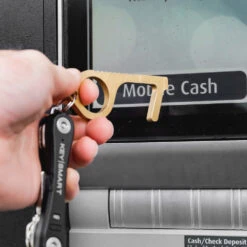 CleanKey Brass Tool By KeySmart -Peuget Knives Shop KS904BRS CleanKey Works on Touch Screens