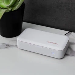 CleanTray UV Sterilization Tray By KeySmart -Peuget Knives Shop KS907 CleanTray Sterilization Case Closed on Counter