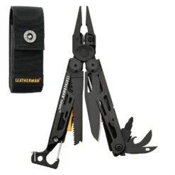 Leatherman Signal Multi-Tool With Nylon Sheath -Peuget Knives Shop LT832511 Signal Black Fanned with Pouch