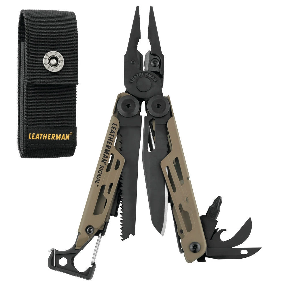 Leatherman Coyote Tan Signal Multi-Tool With Nylon Sheath 1 Leatherman Coyote Tan Signal Multi-Tool With Nylon Sheath