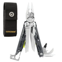 Leatherman Signal Multi-Tool With Nylon Sheath -Peuget Knives Shop LT832735 Leatherman Signal Gray Open with Sheath
