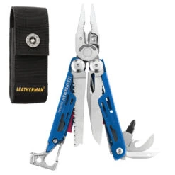 Leatherman Signal Multi-Tool With Nylon Sheath -Peuget Knives Shop LT832739 Leatherman Signal Cobalt Open with Sheath