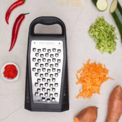 Microplane Elite Box Grater 9 Microplane Elite Box Grater -Peuget Knives Shop MP34009 Microplane Elite Box Grater with Grated Foods