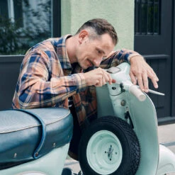 Victorinox Replica 1897 Limited Edition Swiss Army Knife -Peuget Knives Shop SA01897J22 Victorinox Replica 1897 Knife in Use with Scooter