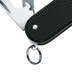 Victorinox Cadet Black Swiss Army Knife -Peuget Knives Shop SA0260123R Cadet Black Keyring Detail
