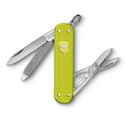 Victorinox Electric Yellow Classic SD Alox 2023 Limited Edition Swiss Army Knife -Peuget Knives Shop SA06221L23 Electric Yellow Alox 2023 Classic SD Open