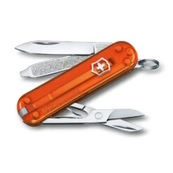 Victorinox Classic SD Swiss Army Knife, 2021 Translucent Colors -Peuget Knives Shop SA06223T82 Victorinox Classic SD Fire Opal