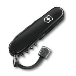 Victorinox Onyx Black Spartan Swiss Army Knife -Peuget Knives Shop SA1360331P Onyx Black Spartan Closed Angle