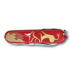 Victorinox Year Of The Ox Huntsman 2021 Limited Edition Swiss Army Knife -Peuget Knives Shop SA13714E10 Year of the Ox Huntsman Swiss Army Knife Closed