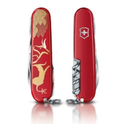 Victorinox Year Of The Ox Huntsman 2021 Limited Edition Swiss Army Knife -Peuget Knives Shop SA13714E10 Year of the Ox Huntsman Swiss Army Knife Front and Back