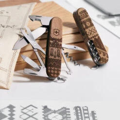 Victorinox Swiss Spirit Limited Edition 2023 Companion Wood Swiss Army Knife -Peuget Knives Shop SA1390163L23 Companion Wood Swiss Spirit 2023 Lifestyle Shot
