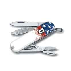 Victorinox Wounded Warrior Project Speckled American Flag Classic SD Swiss Army Knife -Peuget Knives Shop SAK ClassicSD SpeckledFlag B3 55523 58mm S3