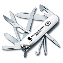 Victorinox Wounded Warrior Project Black And White American Flag Fieldmaster Swiss Army Knife -Peuget Knives Shop SAK Fieldmaster AmericanFlagGrey B3 55528 91mm S3