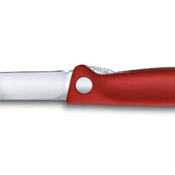 Swiss Classic 4.3" Foldable Paring Knife By Victorinox -Peuget Knives Shop VF67801F Red Folding Parer Liner Lock Detail