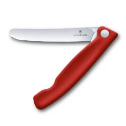 Swiss Classic 4.3" Foldable Paring Knife By Victorinox -Peuget Knives Shop VF67801F Red Folding Parer Open