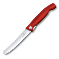 Swiss Classic 4.3" Foldable Serrated Paring Knife By Victorinox -Peuget Knives Shop VF67831F Foldable Serrated Parer Open