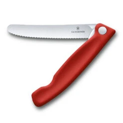 Swiss Classic 4.3" Foldable Serrated Paring Knife By Victorinox -Peuget Knives Shop VF67831F Foldable Serrated Parer Red