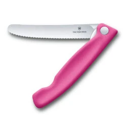 Swiss Classic 4.3" Foldable Serrated Paring Knife By Victorinox -Peuget Knives Shop VF67836F5 Foldable Serrated Paring Knife Pink