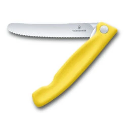 Swiss Classic 4.3" Foldable Serrated Paring Knife By Victorinox -Peuget Knives Shop VF67836F8 Foldable Serrated Parer Yellow
