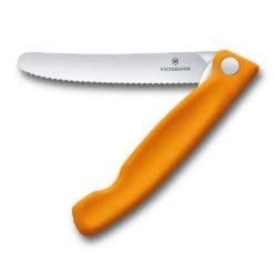 Swiss Classic 4.3" Foldable Serrated Paring Knife By Victorinox -Peuget Knives Shop VF67836F9 Foldable Serrated Parer Orange