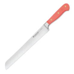 Wusthof Classic Colors 9" Double-Serrated Bread Knife -Peuget Knives Shop WU1061706323 Wusthof Classic Colors 9 inch Bread Knife Coral Peach