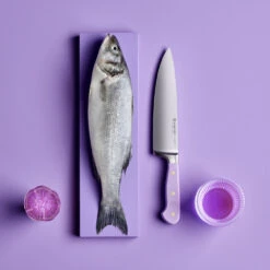 Wusthof Classic Colors 8" Cook's Knife -Peuget Knives Shop Wusthof Classic Colors 8 inch Cooks Knife Purple Yam Detail