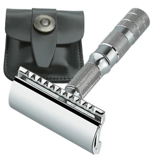 Merkur Travel Size Double Edge Safety Razor, Straight Cut, Chrome Handle 1 Merkur Travel Size Double Edge Safety Razor, Straight Cut, Chrome Handle