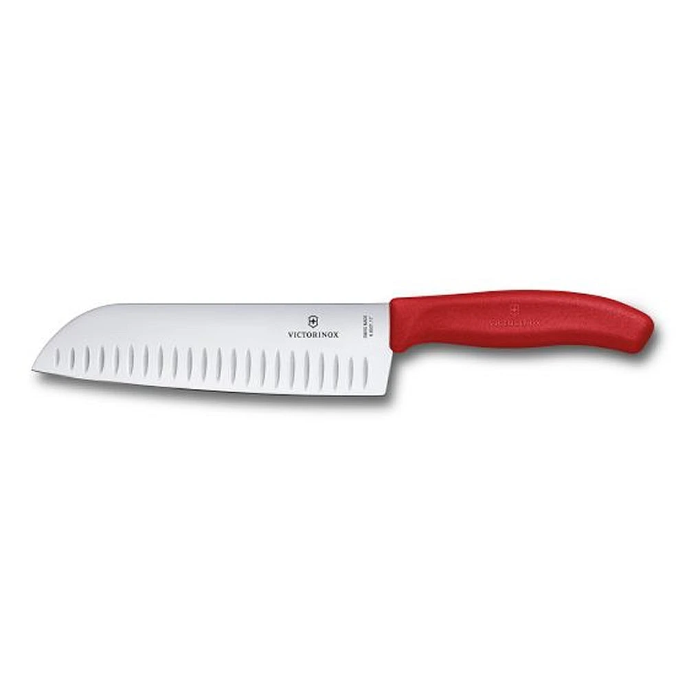 Swiss Classic 7" Santoku Knife With Red Handle By Victorinox 1 Swiss Classic 7" Santoku Knife With Red Handle By Victorinox