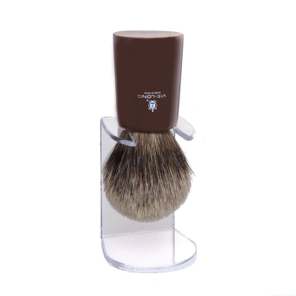 Vie-Long Silver Tip Badger Shaving Brush - Polished Bull Horn Handle 1 Vie-Long Silver Tip Badger Shaving Brush - Polished Bull Horn Handle